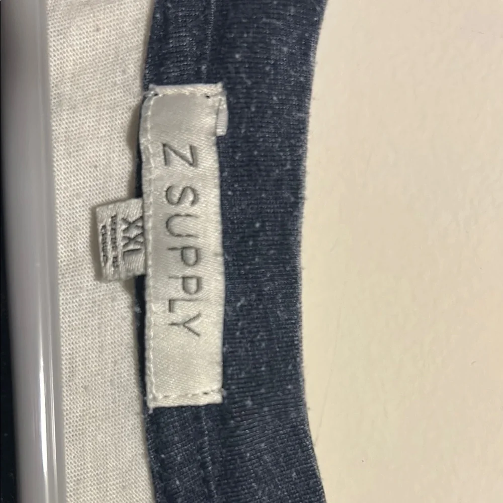 Z Supply Blue and White Fitted Short Sleeve Tee - Picture 2 of 4